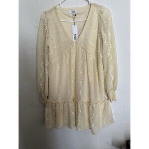 BB Dakota by Steve Madden Womens Cream, Tiered Short Mini Dress Extra Small
